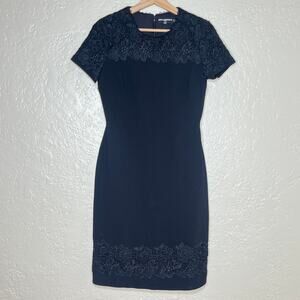 Karl Lagerfeld Lace Sheath Cocktail Dress Women’s Black Size 4
